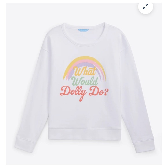 Draper James Tops - Draper James - What Would Dolly Do? Sweatshirt white small lightweight rainbow
